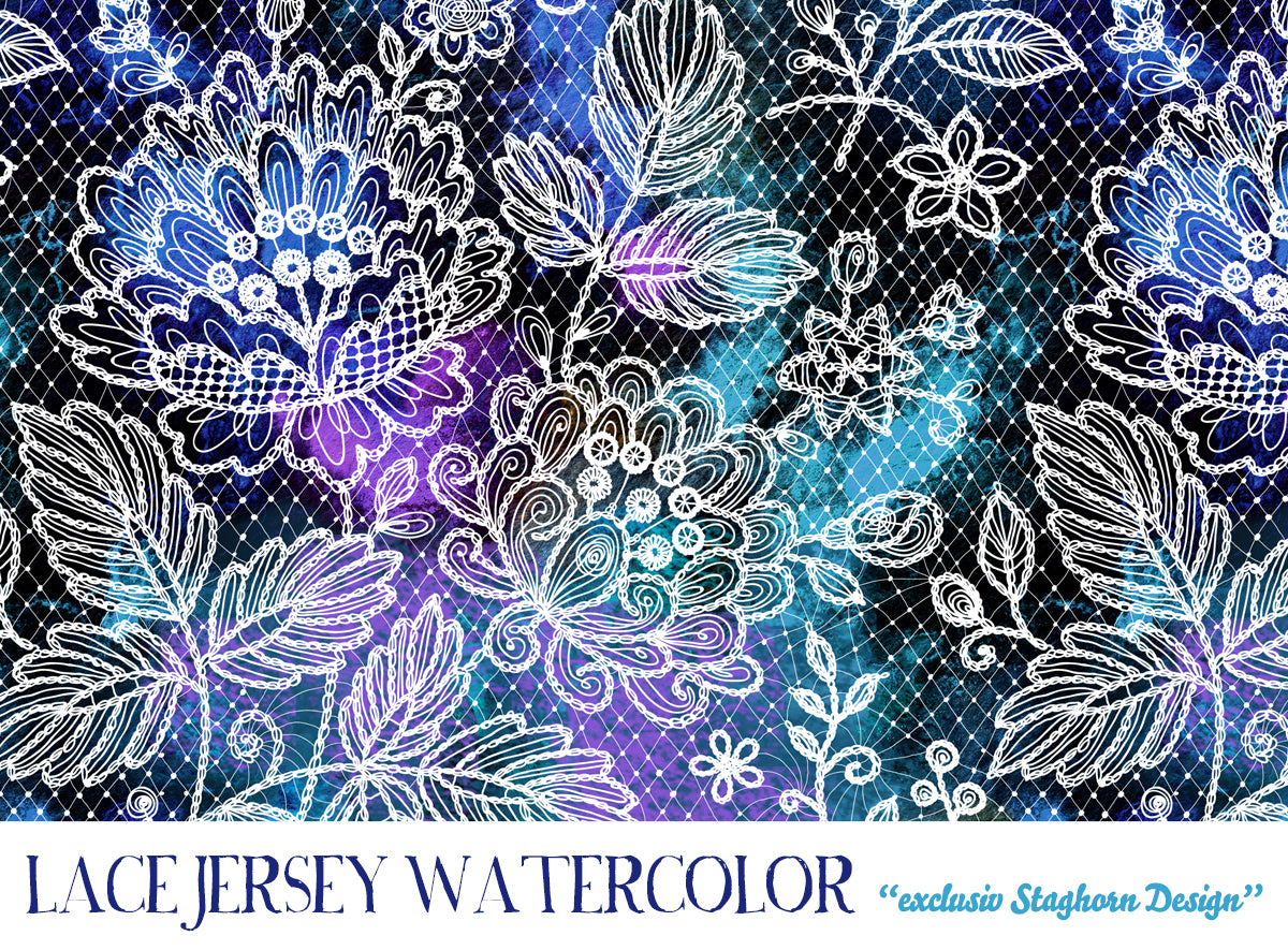 Lace Blues & Blacks Bio Jersey "Staghorn Lace Serie exklusiv” Eigenproduktion