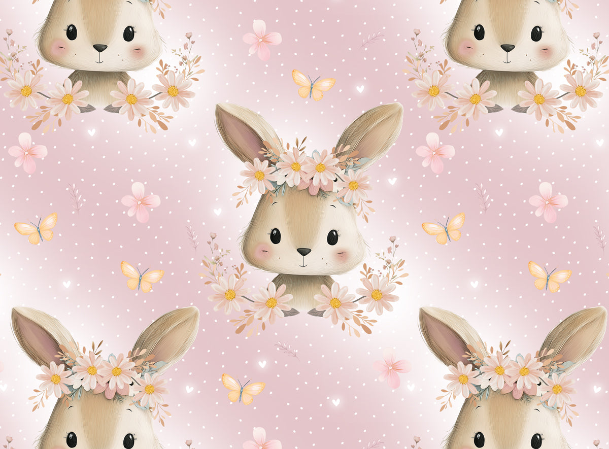 *Cutie Bunnies Allover Rose* Bio Jersey *Ostern 2026 Serie* Eigenproduktion