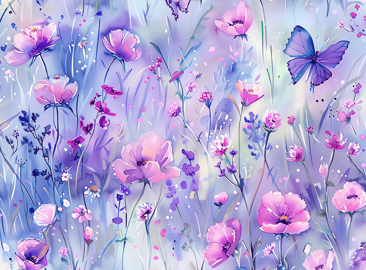 *Wildflowers Flieder Blue* Bio Jersey *Einschulung 2026 Serie* Eigenproduktion