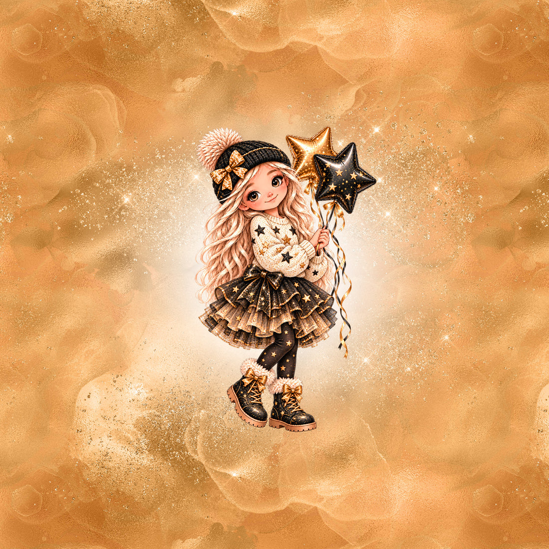New Years Girl Balloons Panel New Years Girls Serie 2027