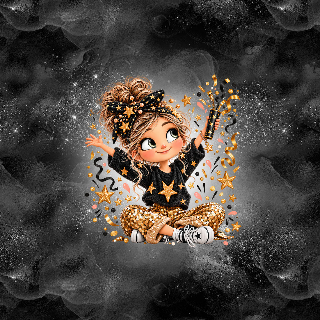 New Years Panel Black New Years Girls Serie 2027