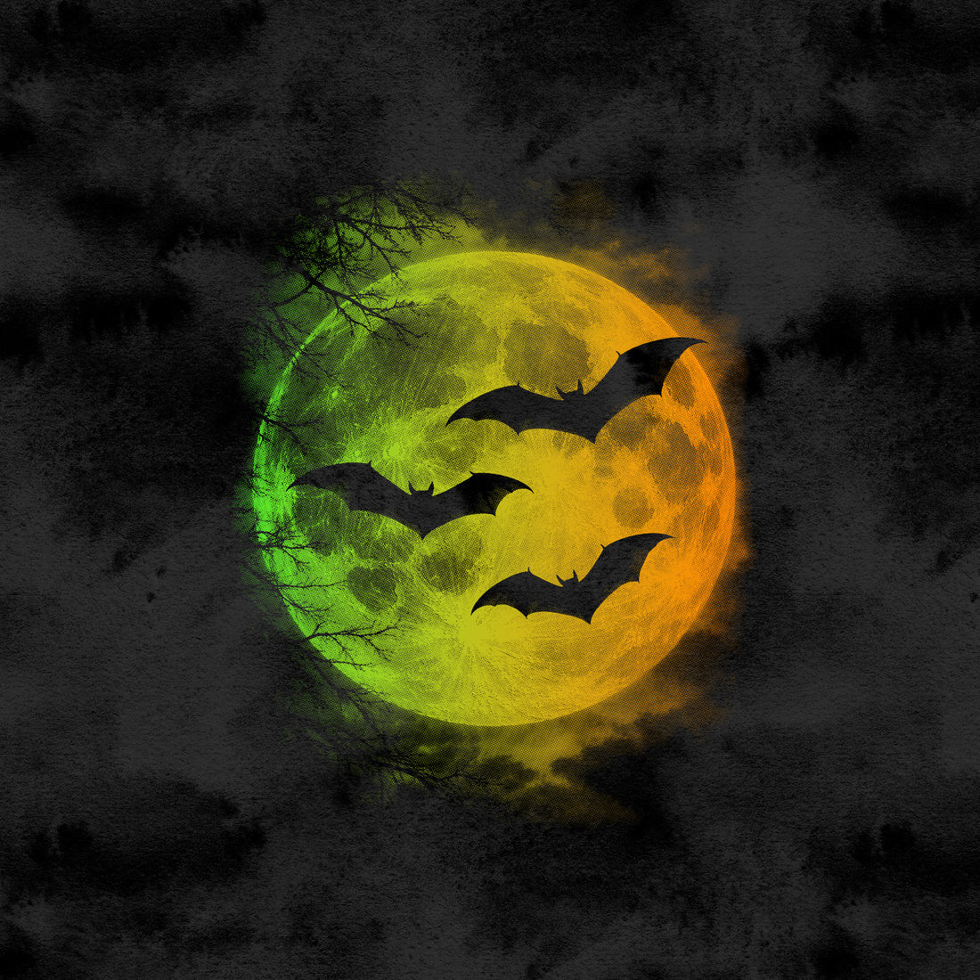 VORBESTELLUNG!! 70cm!! Bat Moon Orange Panel Bio Sweat *Halloween Jungs 2026 Serie* - Staghorn Eigenproduktion