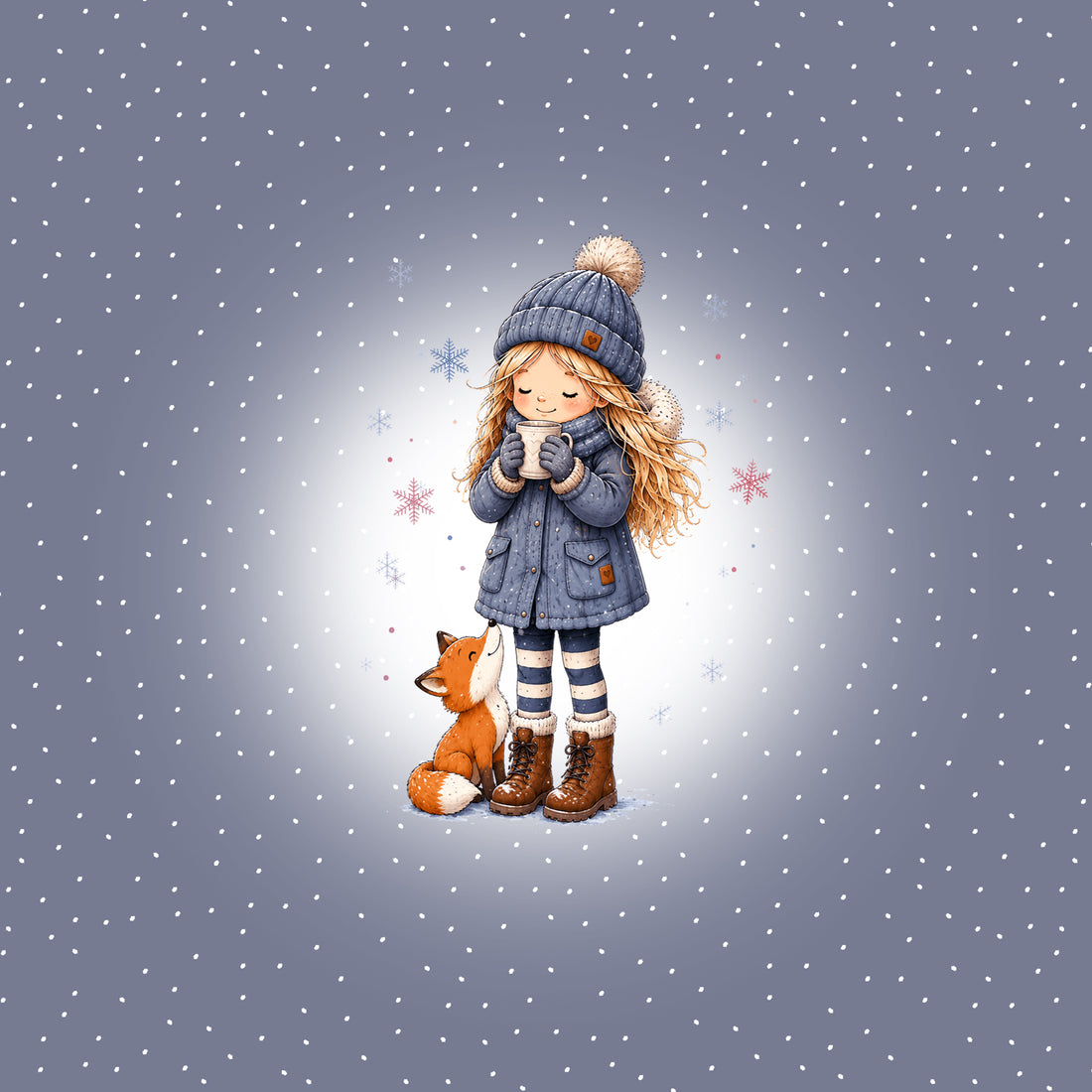 VORBESTELLUNG!! 70cm!! Blond Fuchs Girl Panel Bio Sweat *Winter 2026 Serie* - Staghorn Eigenproduktion