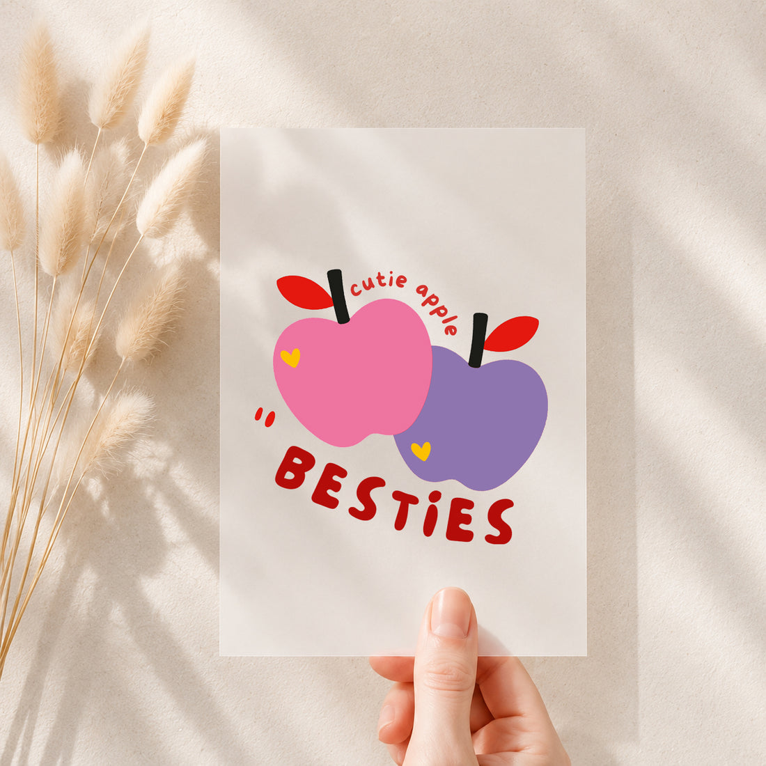 NEU!!! Bügelbild *Besties Red* Staghorn exklusiv Eigenproduktion