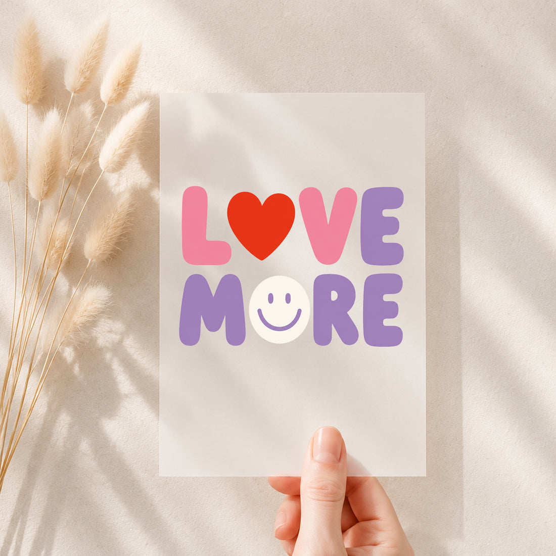 NEU!!! Bügelbild *Love More* Staghorn exklusiv Eigenproduktion