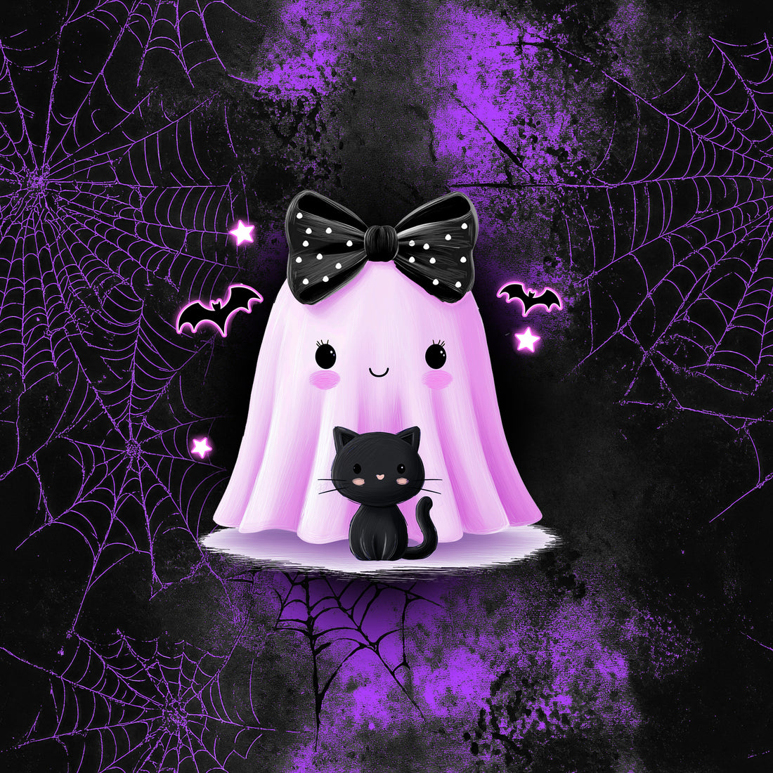VORBESTELLUNG!! 70cm!! Cutie Cat &amp; Ghost Panel Bio Sweat *Halloween 2026 Serie* - Staghorn Eigenproduktion