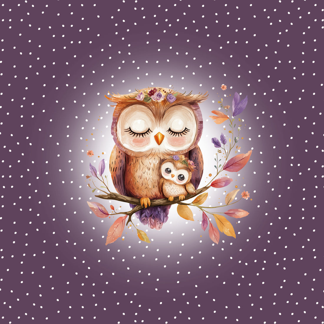 70cm!! Herbst Eule Purple Panel Sweat *Cutie Herbst 2026 Serie* - Staghorn Eigenproduktion