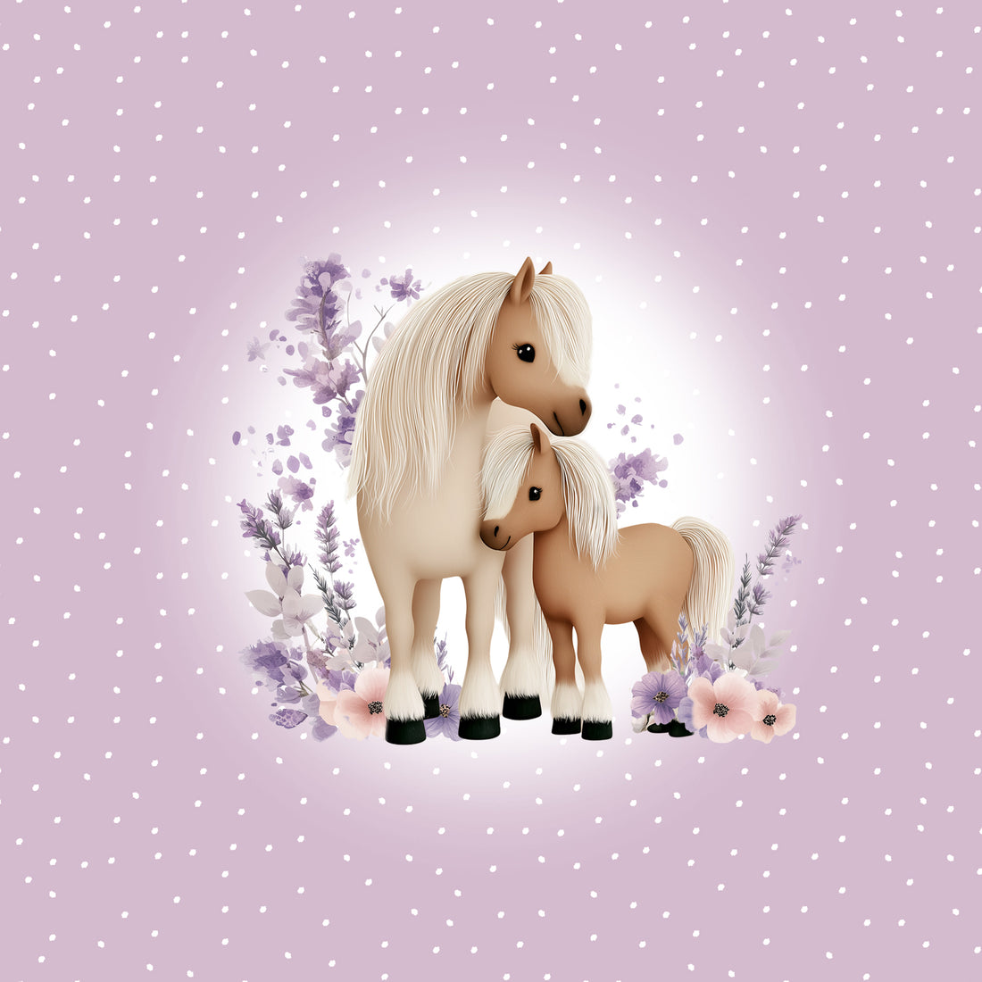 VORBESTELLUNG!! 70cm!! Flieder Pony Family Jersey Panel *Horse Love 2026 Serie* - Staghorn Eigenproduktion