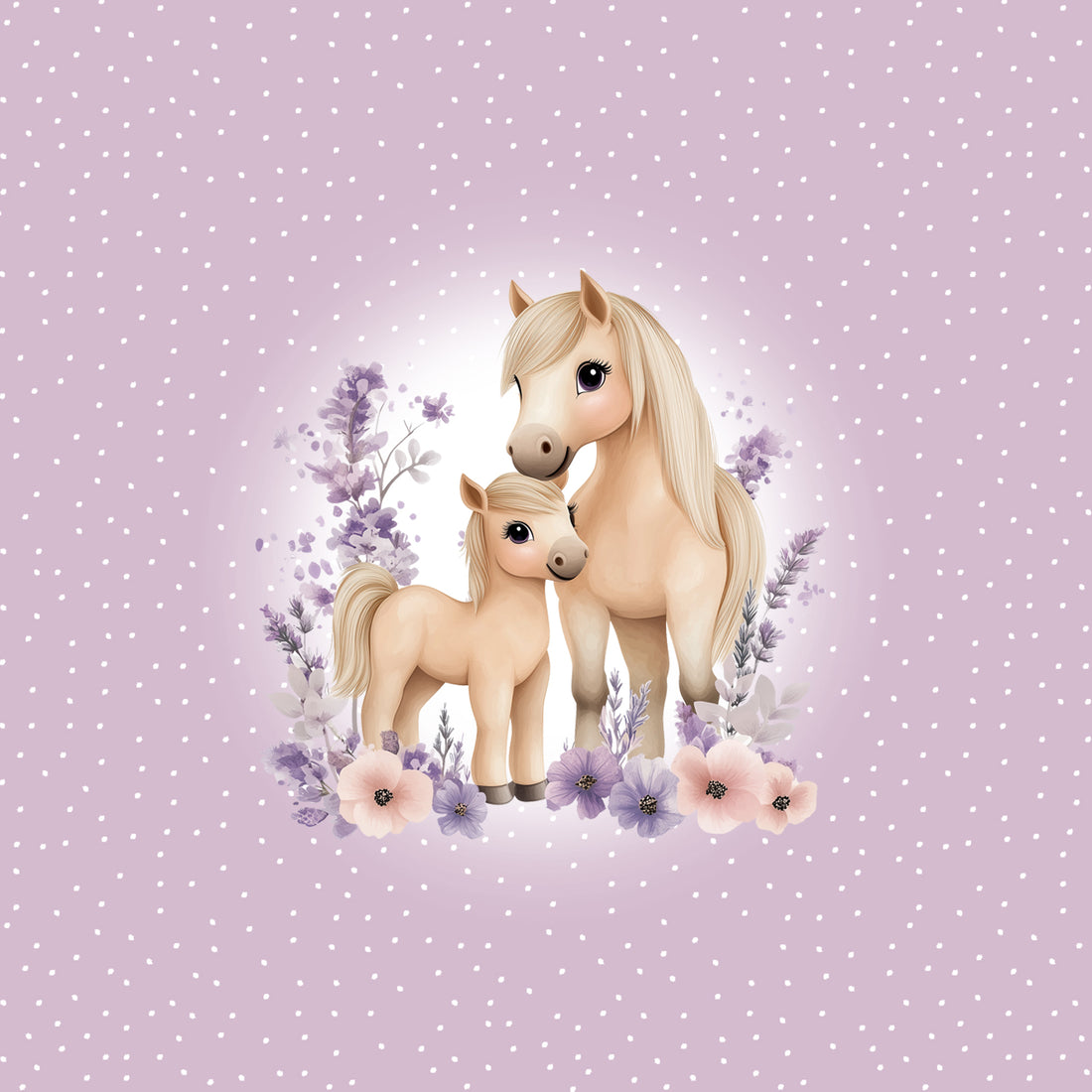 VORBESTELLUNG!! 70cm!! Neue Pony Family Jersey Panel *Horse Love 2026 Serie* - Staghorn Eigenproduktion