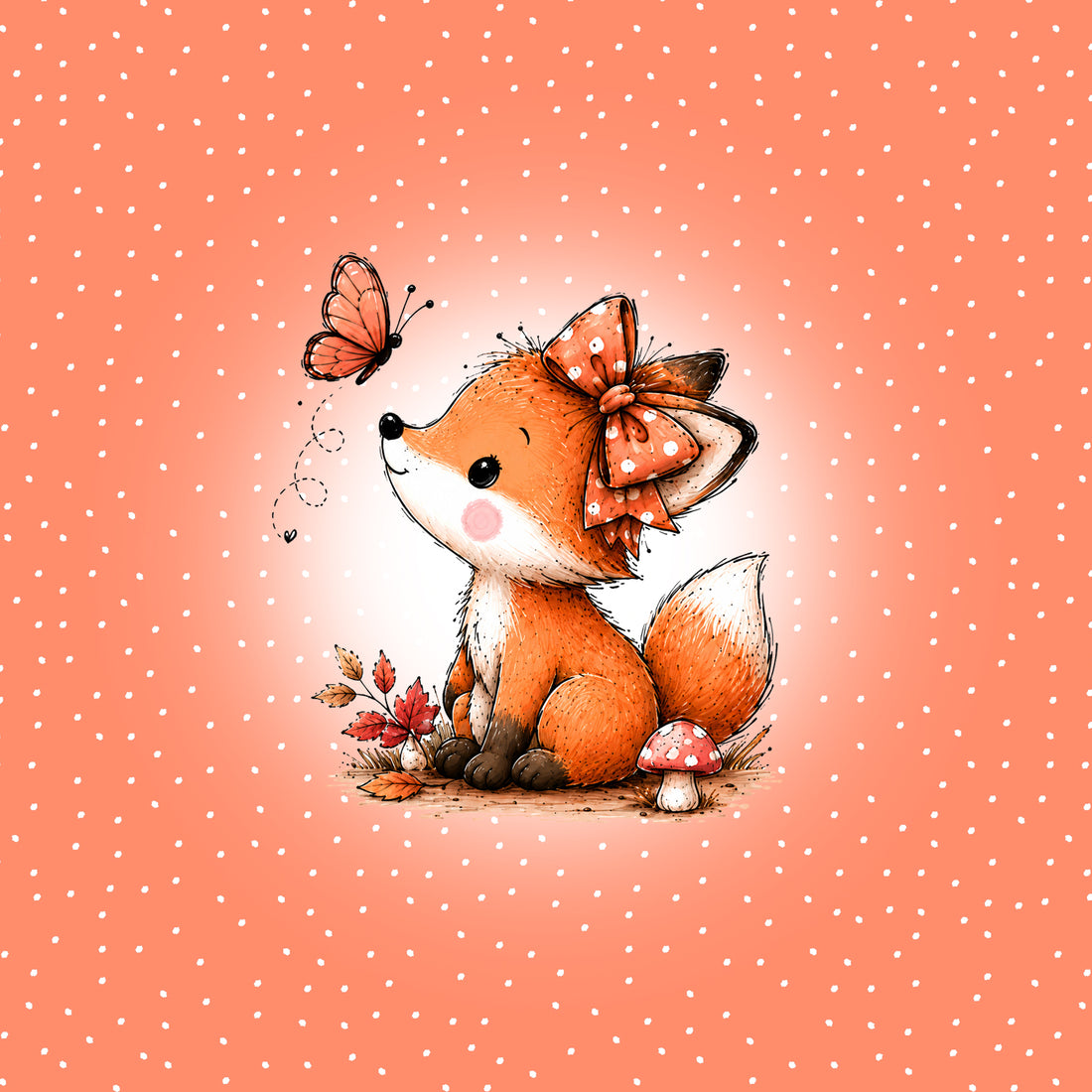 70cm!! Butterfly Fox Apricot Panel Sweat *Cutie Herbst 2026 Serie* - Staghorn Eigenproduktion
