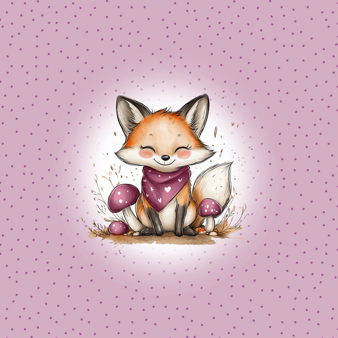 70cm!! Fuchs Flieder Panel Sweat *Cutie Herbst 2026 Serie* - Staghorn Eigenproduktion