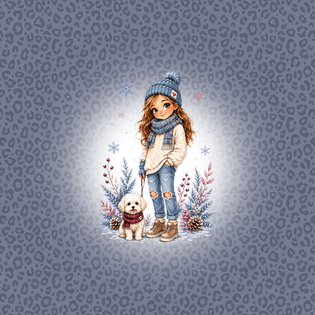 VORBESTELLUNG!! 70cm!! Doggy &amp; Winter Girl Panel Bio Sweat *Winter 2026 Serie* - Staghorn Eigenproduktion