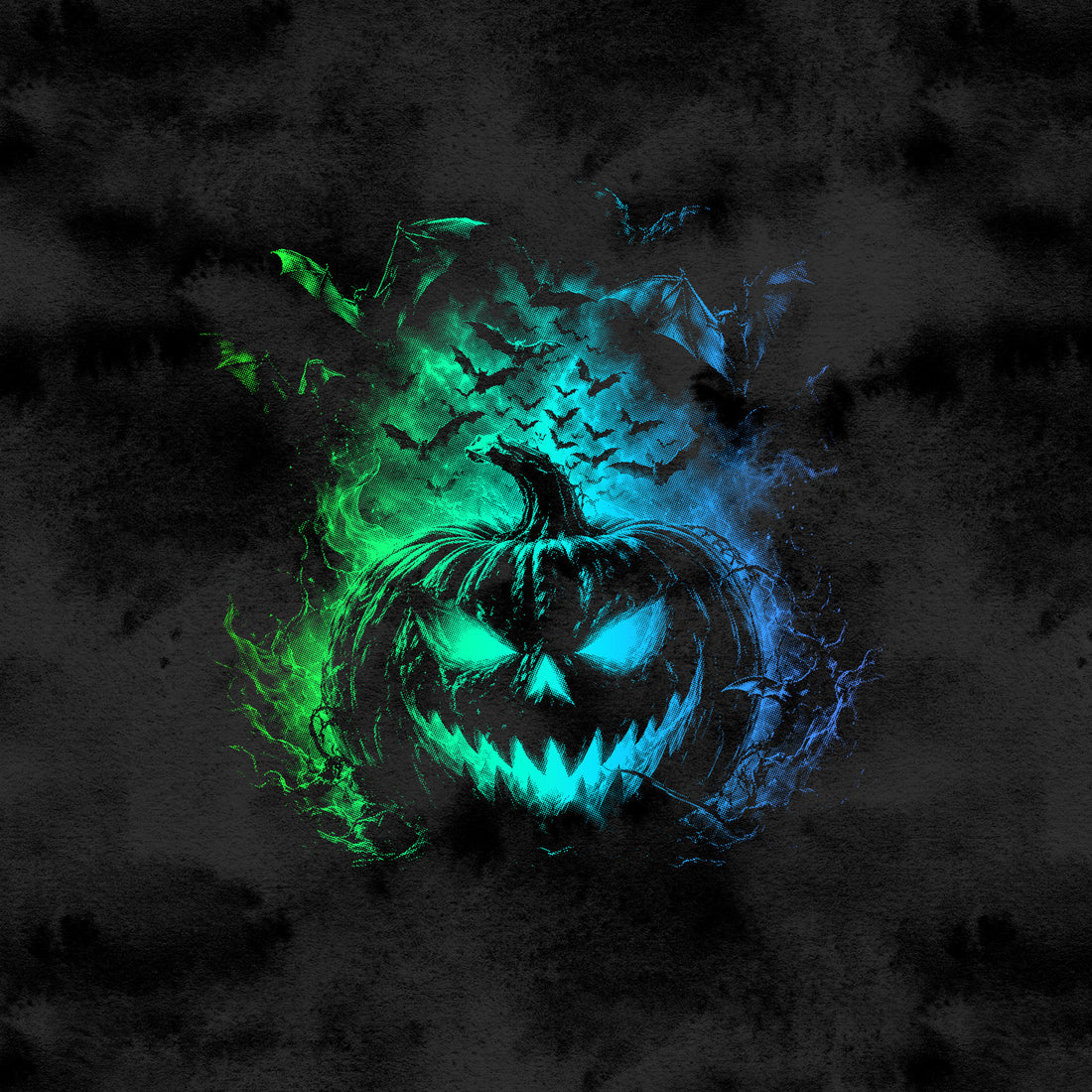 VORBESTELLUNG!! 70cm!! Blue Green Pumpkin Panel Bio Sweat *Halloween Jungs 2026 Serie* - Staghorn Eigenproduktion