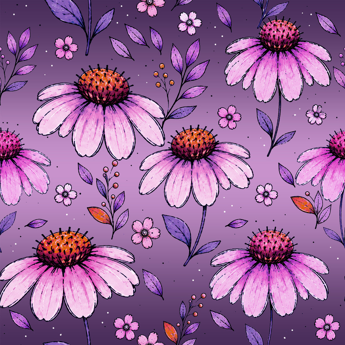 VORBESTELLUNG!! Flowers Purple Bio Sweat *Design Days - Halloween* - Staghorn Eigenproduktion
