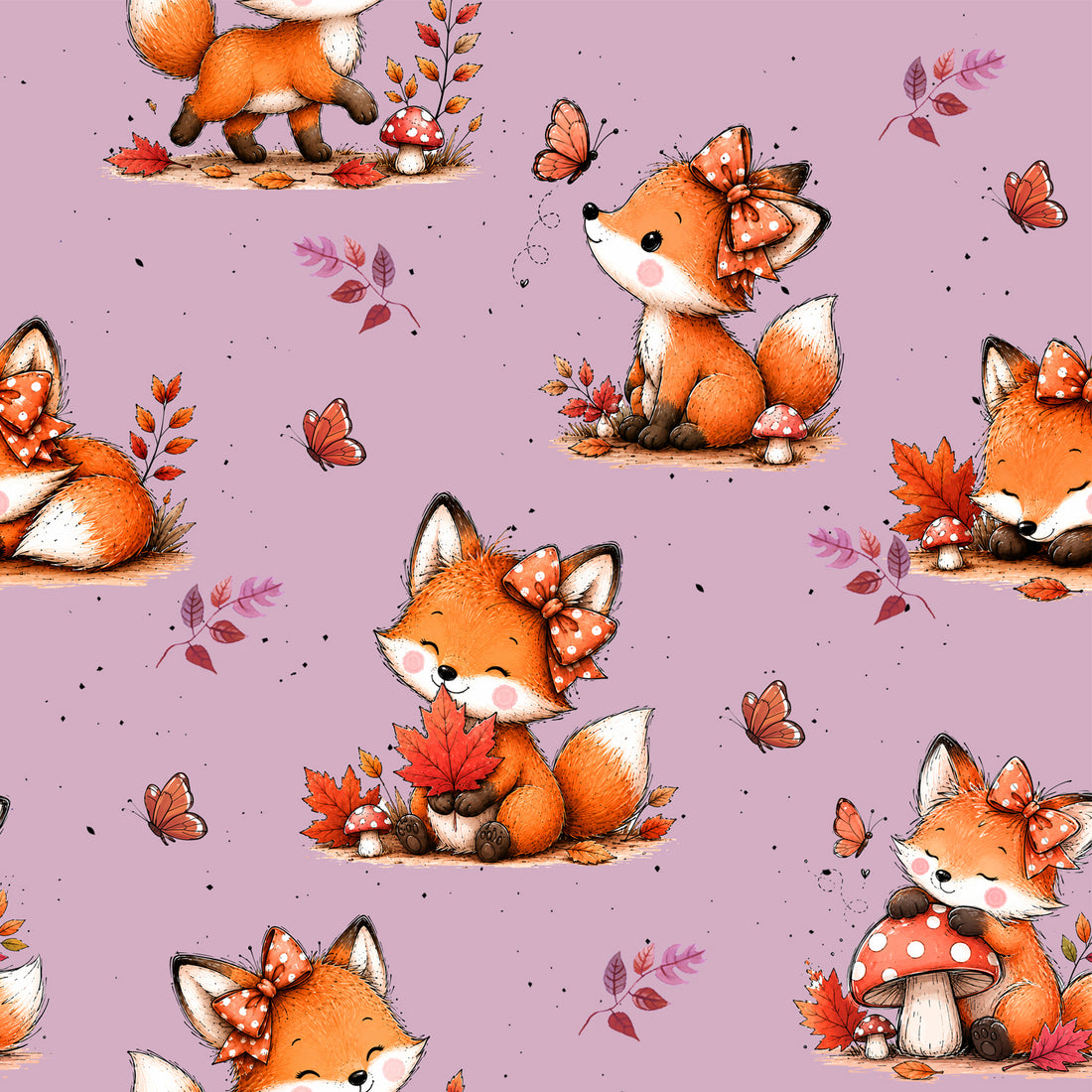 Cutie Foxes Allover Sweat *Cutie Herbst 2026 Serie* - Staghorn Eigenproduktion