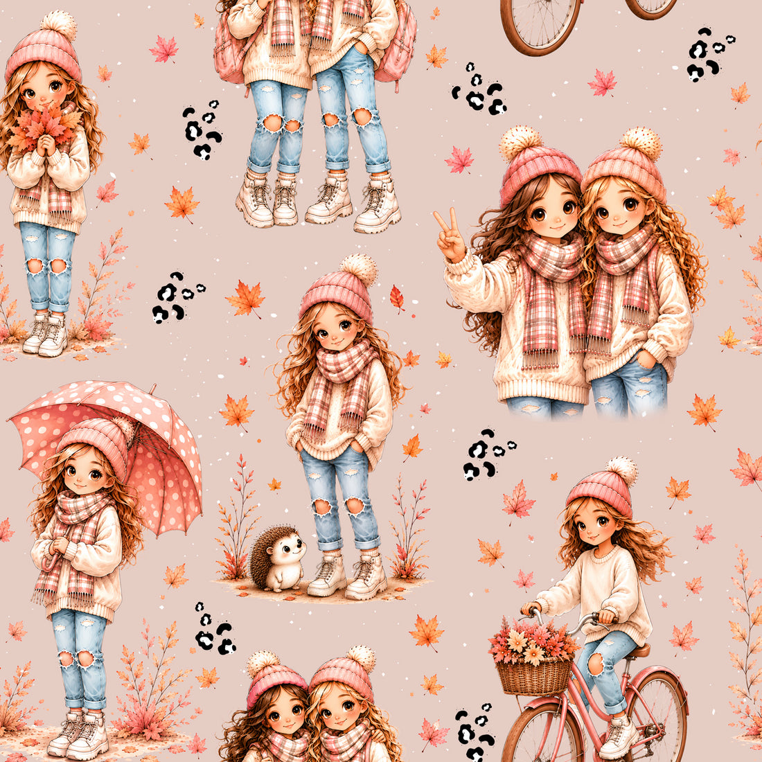 VORBESTELLUNG!! Herbst Mädchen Beige Bio Sweat *Design Days* - Staghorn Eigenproduktion