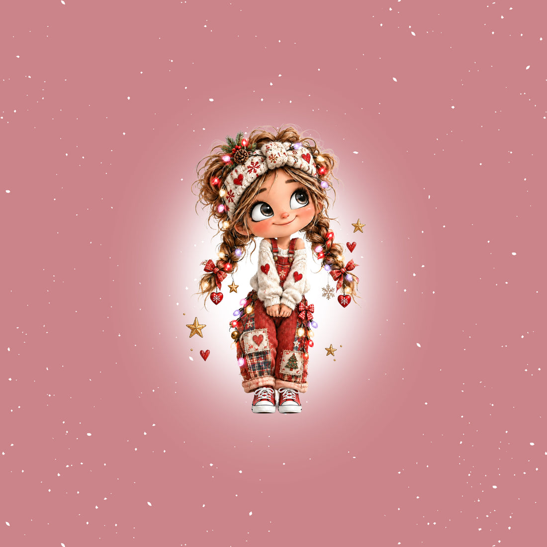 Hippie Christmas Girl Panel