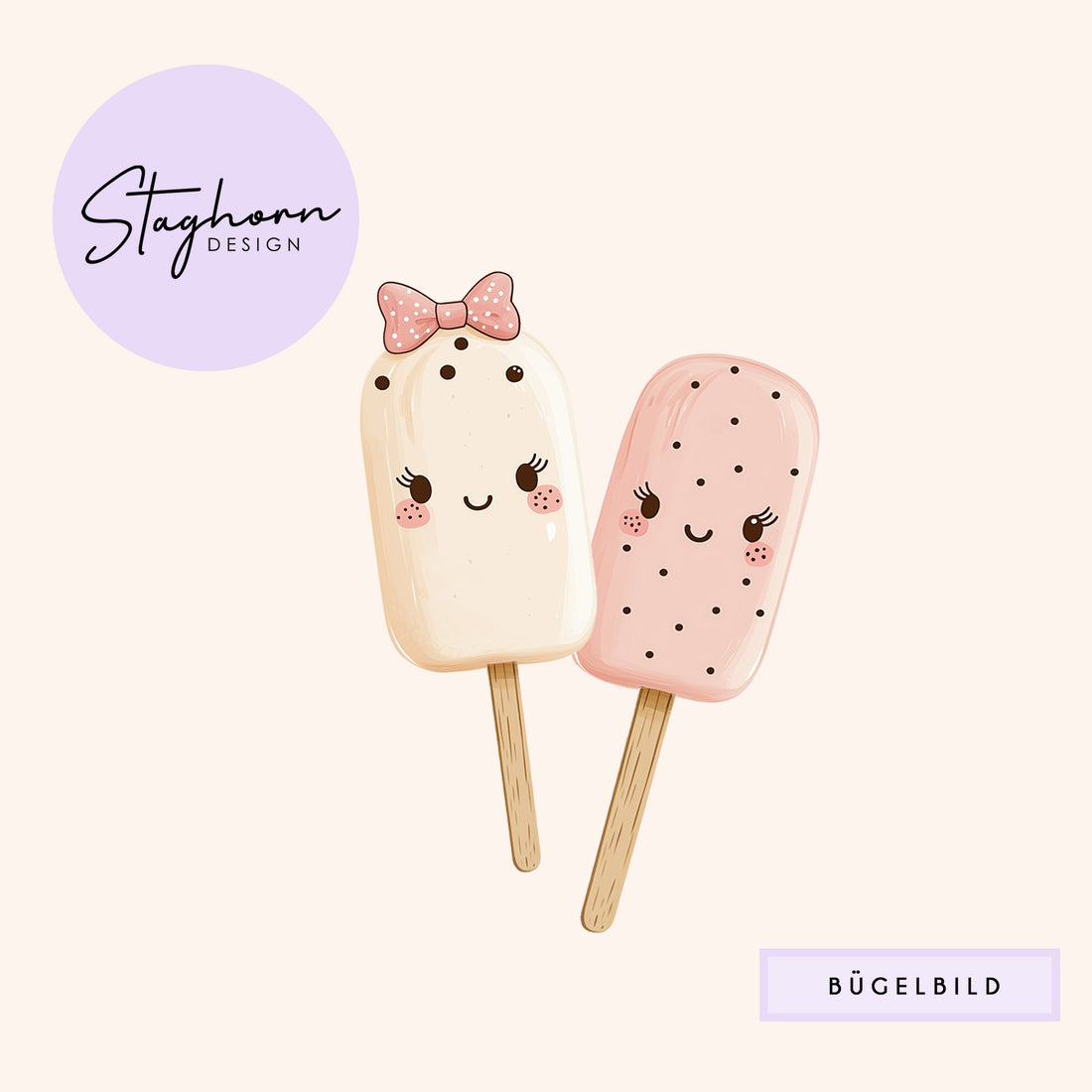 NEU!!! Bügelbild *Cutie Ice Cream* Staghorn exklusiv Eigenproduktion