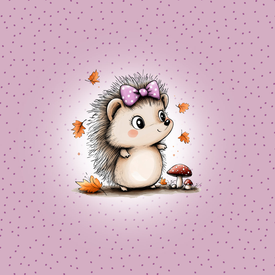 VORBESTELLUNG!! 70cm!! Igel Flieder Panel Jersey *Cutie Herbst 2026 Serie* - Staghorn Eigenproduktion