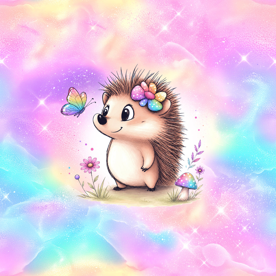 70cm!! Cutie Igel Panel Jersey *Bunter Herbst Serie* - Staghorn Eigenproduktion