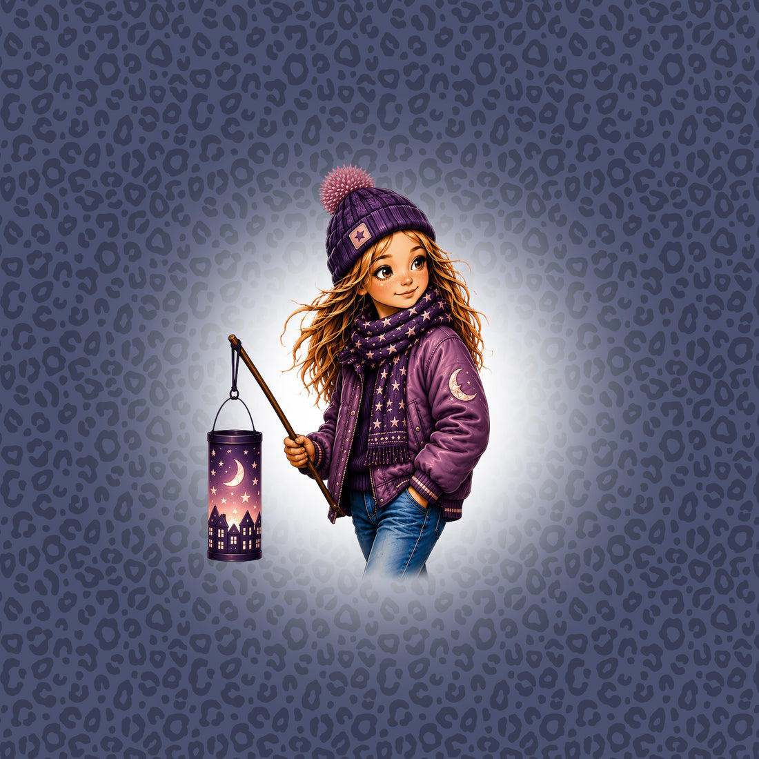 VORBESTELLUNG!! 70cm!! Laternen Girl Dusty Blue Panel Bio Sweat *Laternen 2026 Serie* - Staghorn Eigenproduktion