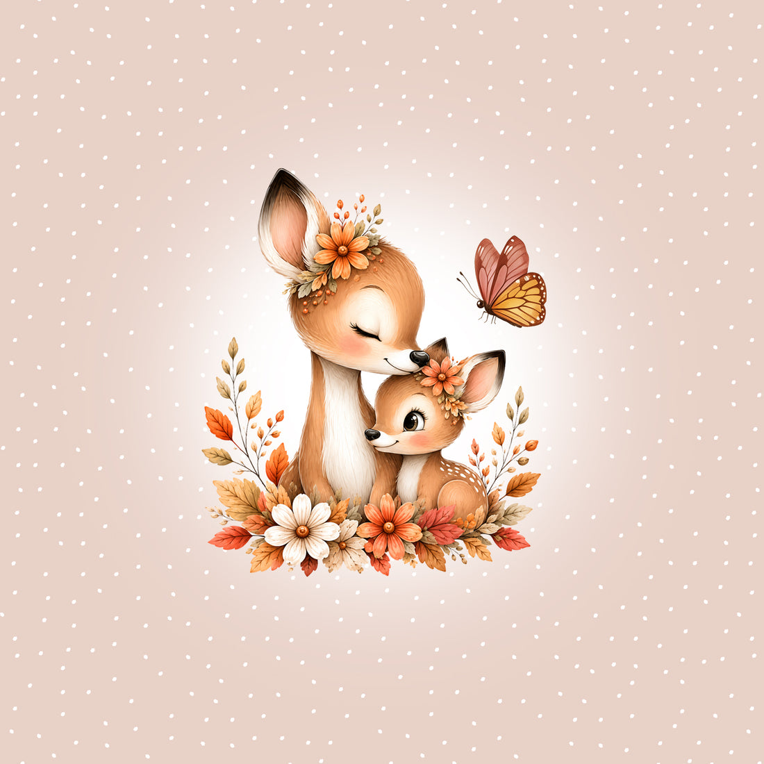 70cm!! Mama Deer Panel Sweat *Cutie Herbst 2026 Serie* - Staghorn Eigenproduktion