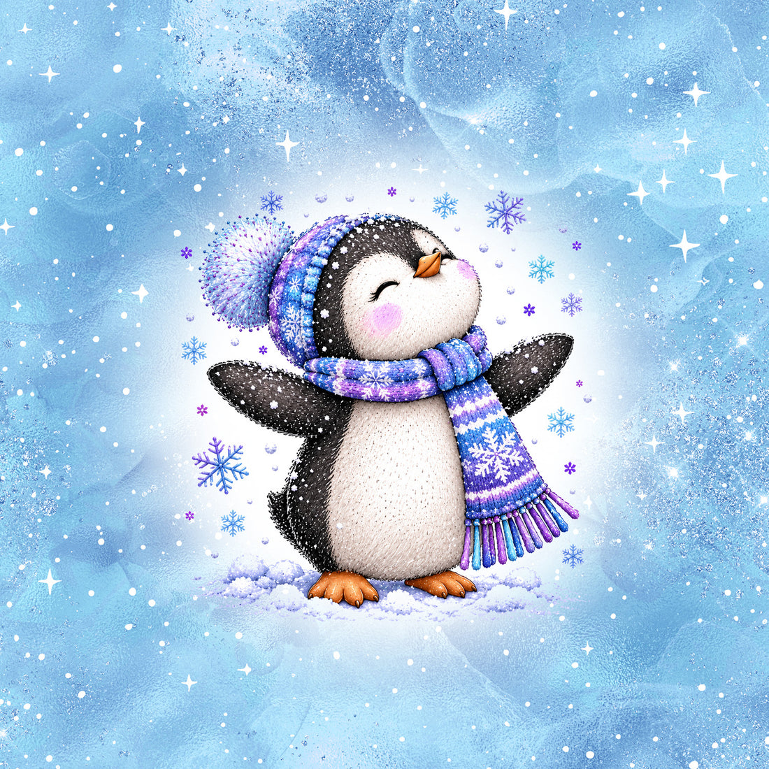 Pinguin Türkis Panel Winter Serie 2026