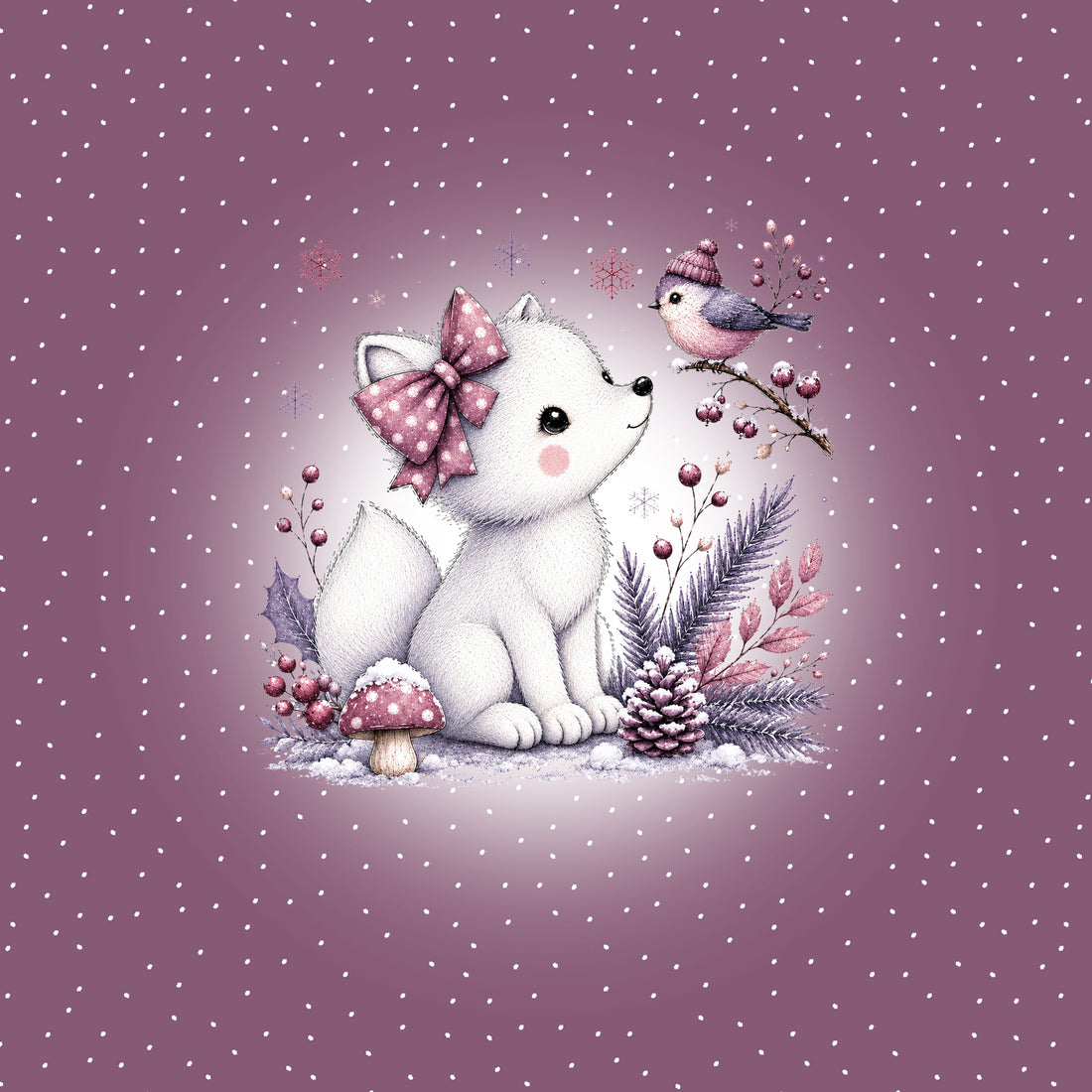 VORBESTELLUNG!! 70cm!! Polar Fuchs Dusty Mauve Panel Bio Sweat *Laternen 2026 Serie* - Staghorn Eigenproduktion