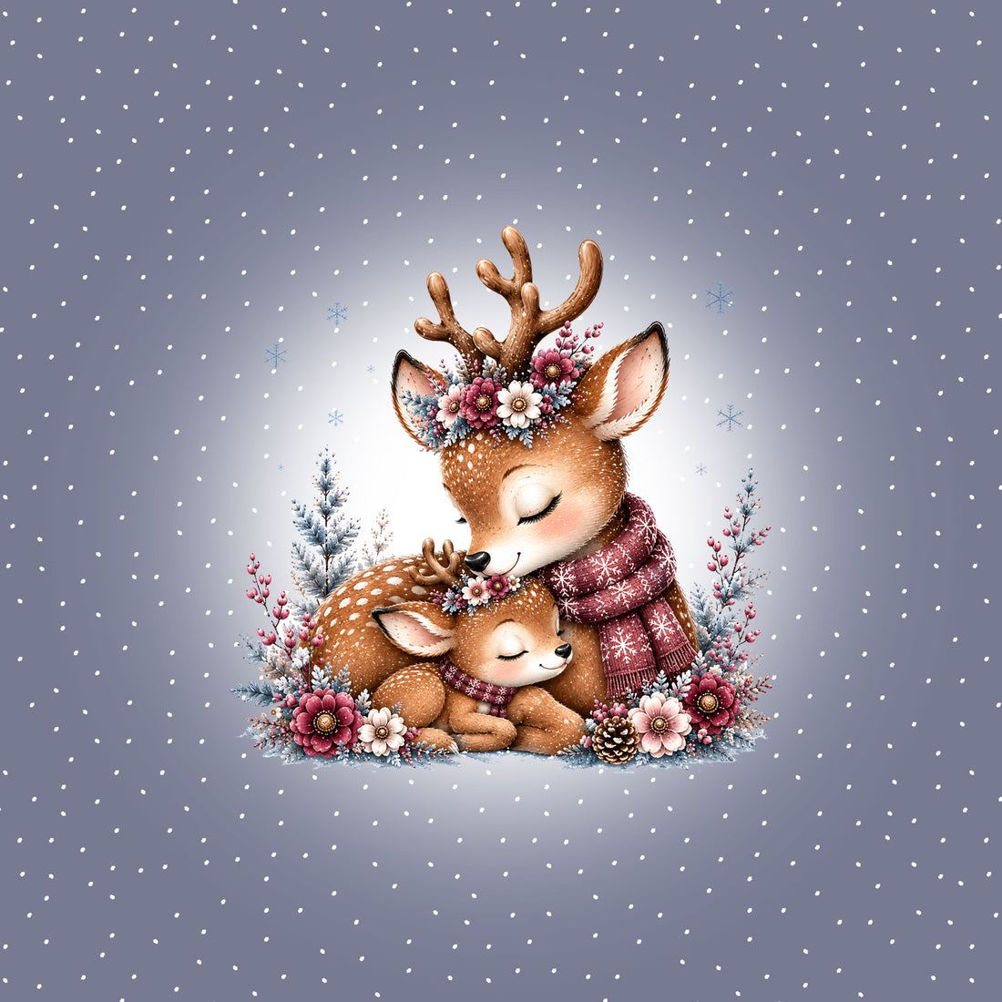 VORBESTELLUNG!! 70cm!! Winter Raindeers Panel Bio Sweat *Winter 2026 Serie* - Staghorn Eigenproduktion