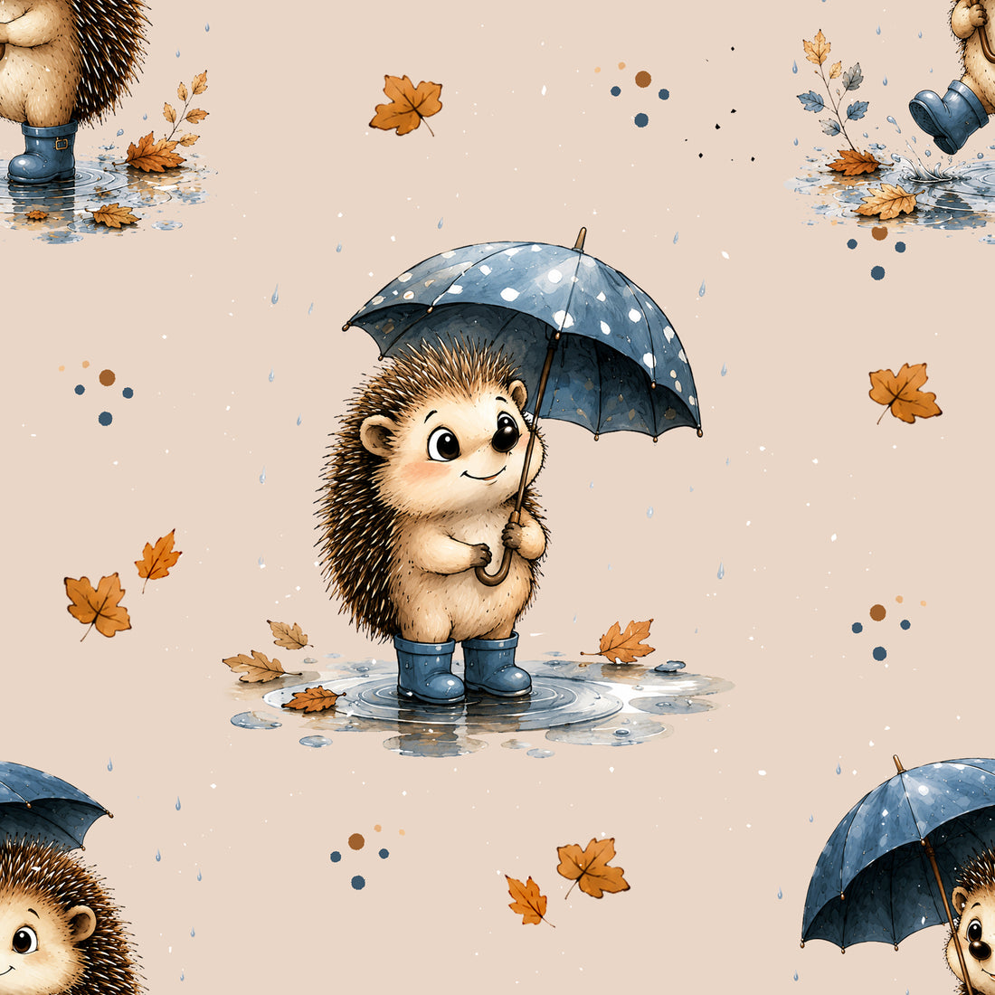 VORBESTELLUNG!! Igel Beige Allover Bio Sweat *Herbst 2026 Serie* - Staghorn Eigenproduktion