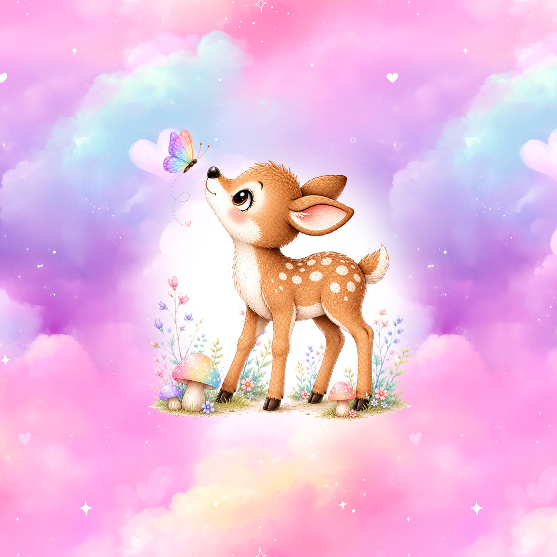 70cm!! Cutie Deer l Panel Jersey *Bunter Herbst Serie* - Staghorn Eigenproduktion