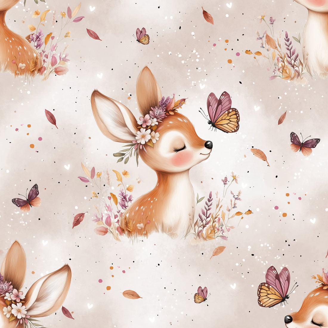 Cutie Deer Beige Sweat *Cutie Herbst 2026 Serie* - Staghorn Eigenproduktion