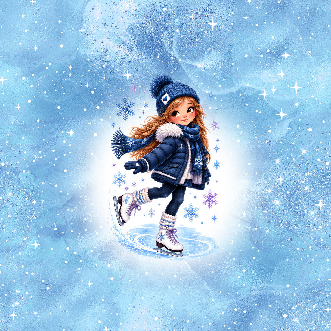 Schlittschuh Girl 2 Türkis panel Winter Serie 2026