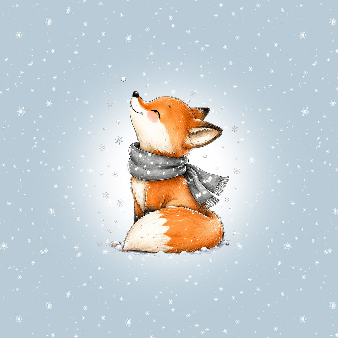 Schnee Fuchs Panel – Cutie Winter Neutrals Serie