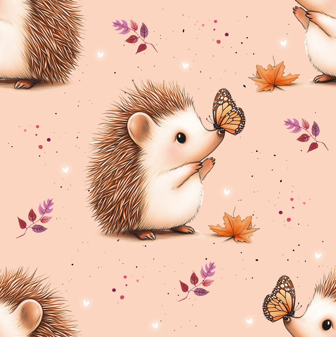 NEU!!! Watercolor Igel Light Rib Jersey *Cuties Rib 2026 Serie* - Staghorn Eigenproduktion