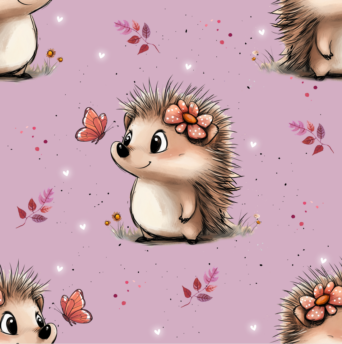 NEU!!! Cutie Igel Flieder Rib Jersey *Cuties Rib 2026 Serie* - Staghorn Eigenproduktion