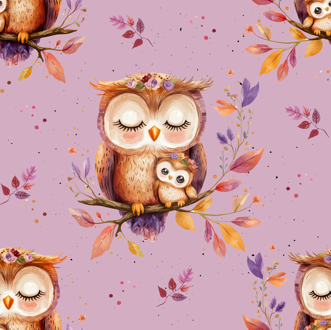 NEU!!! Flieder Cutie Owls Rib Jersey *Cuties Rib 2026 Serie* - Staghorn Eigenproduktion