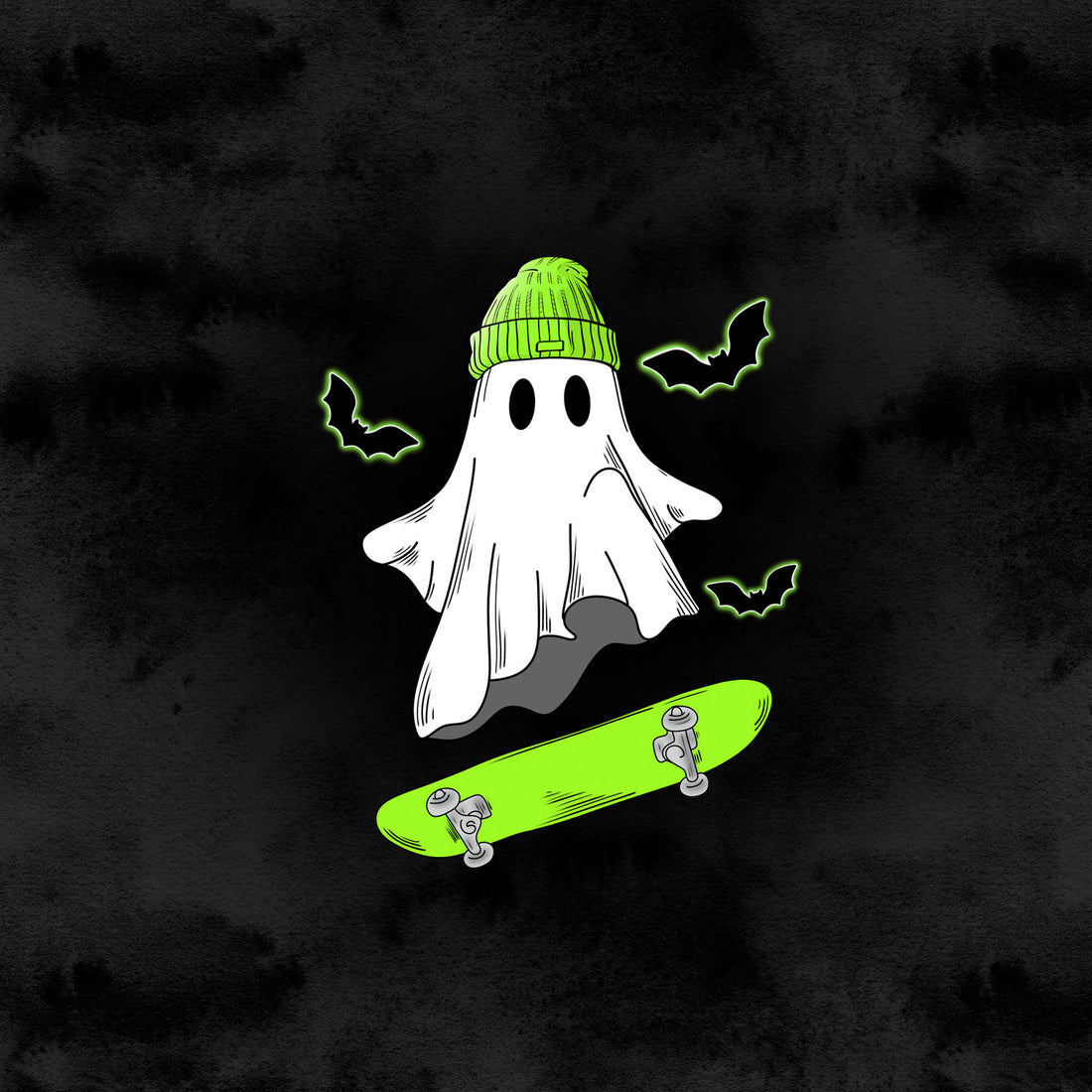 VORBESTELLUNG!! 70cm!! Green Skater Ghost Panel Bio Sweat *Halloween Jungs 2026 Serie* - Staghorn Eigenproduktion