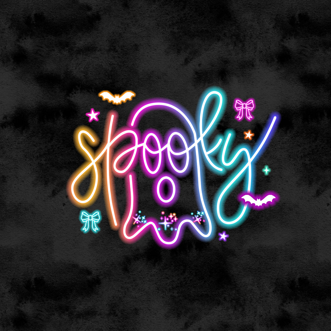 VORBESTELLUNG!! 70cm!! Spooky Neon Bunt Panel Bio Sweat *Halloween 2026 Serie* - Staghorn Eigenproduktion