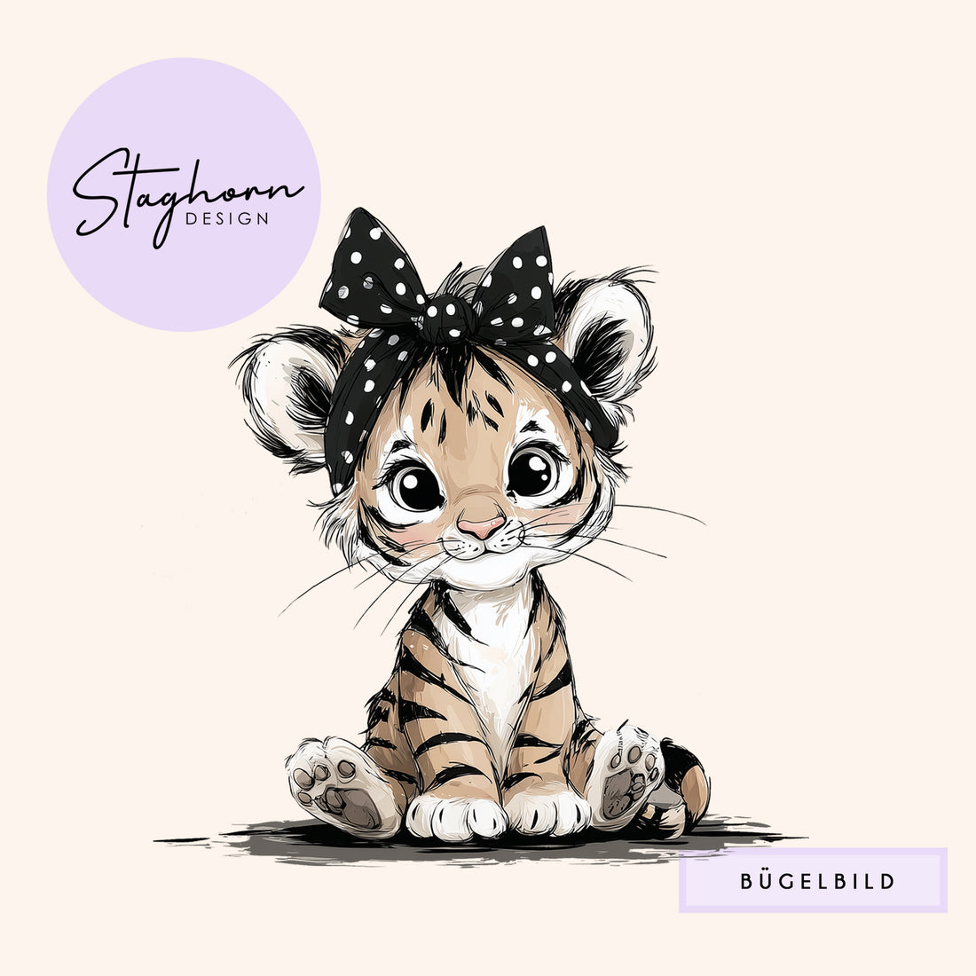 NEU!!! Bügelbild *Cutie Tigers* Staghorn exklusiv Eigenproduktion