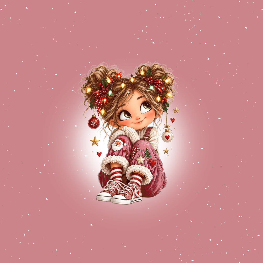Weihnachts Girlie Panel Old Rose