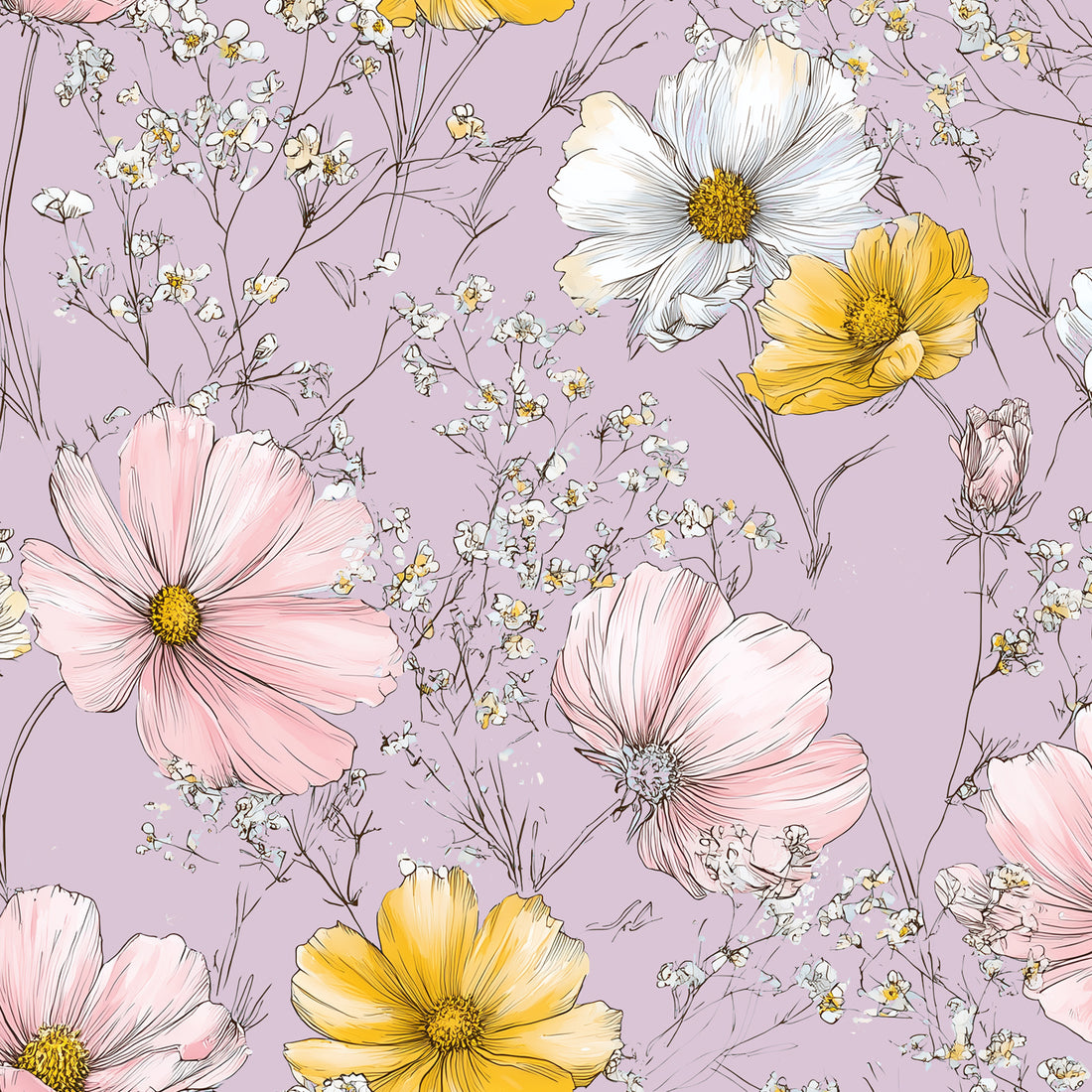VORBESTELLUNG!! Lavender Florals Bio Jersey *Horse Love 2026 Serie* - Staghorn Eigenproduktion