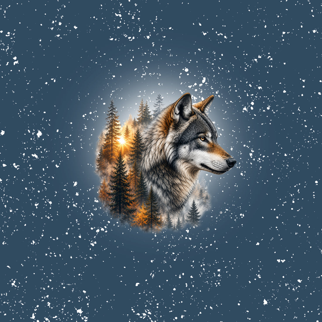 VORBESTELLUNG!! 70cm!! Wolfs Gesicht Blue Panel Sweat *Herbst 2026 Serie* - Staghorn Eigenproduktion