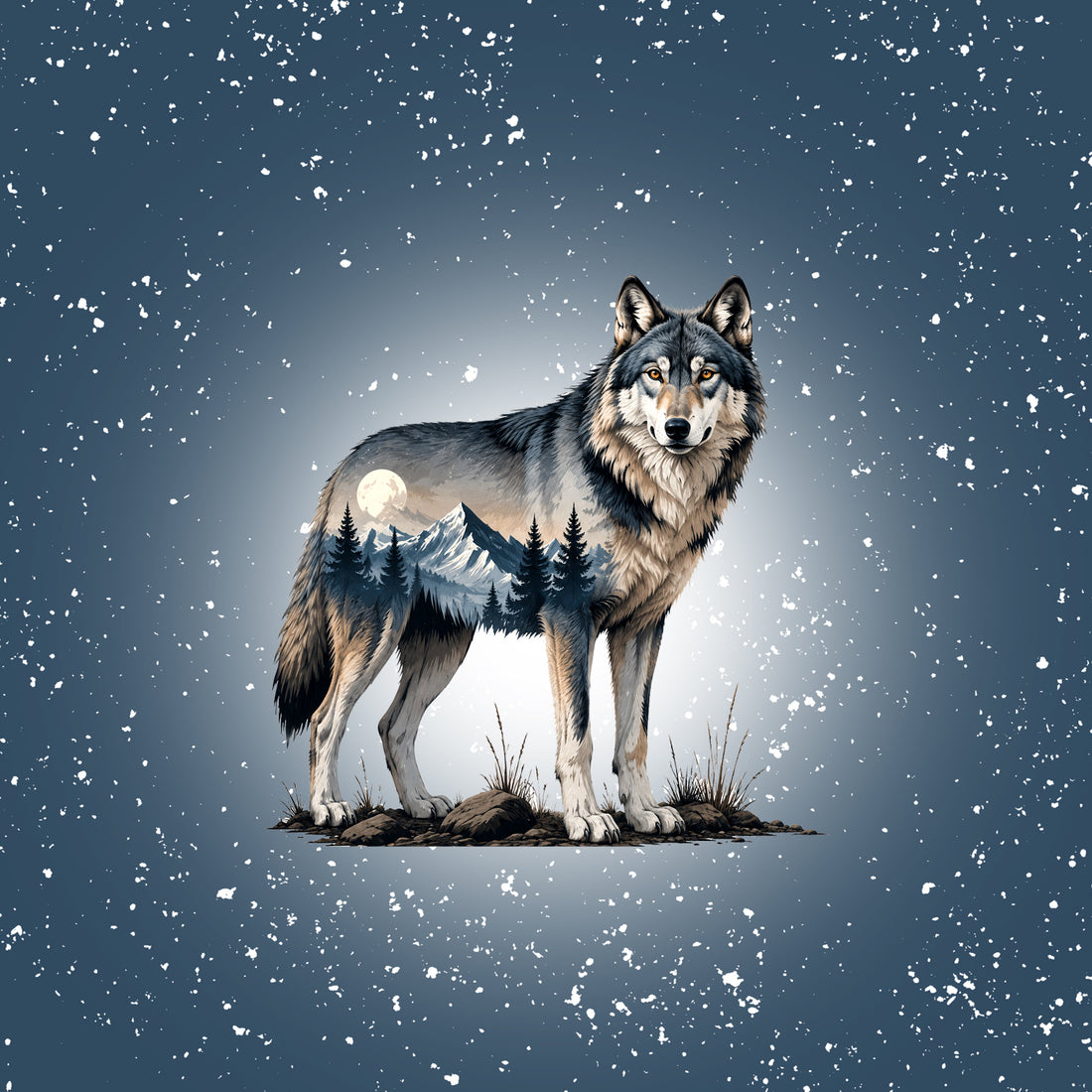 VORBESTELLUNG!! 70cm!! Wolf Blue Panel Sweat *Herbst 2026 Serie* - Staghorn Eigenproduktion