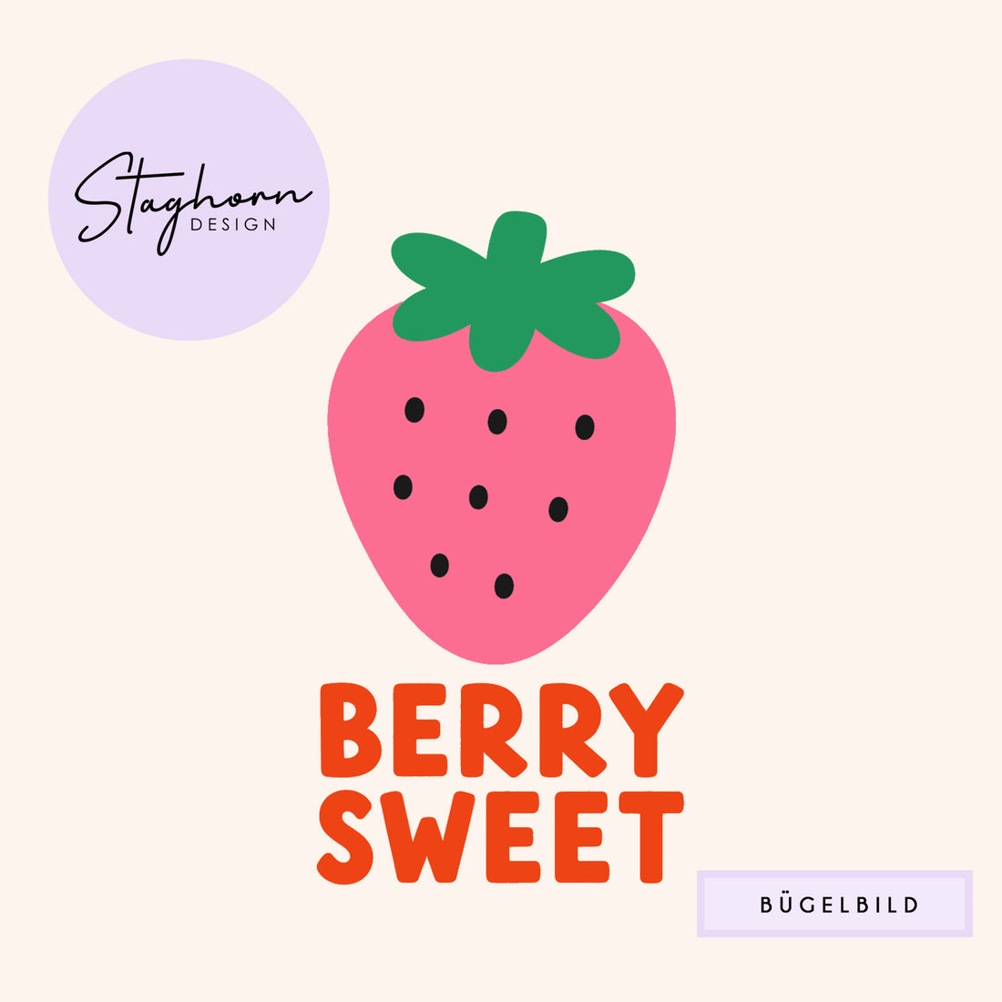 NEU!!! Bügelbild *Berry Sweet* Staghorn exklusiv Eigenproduktion