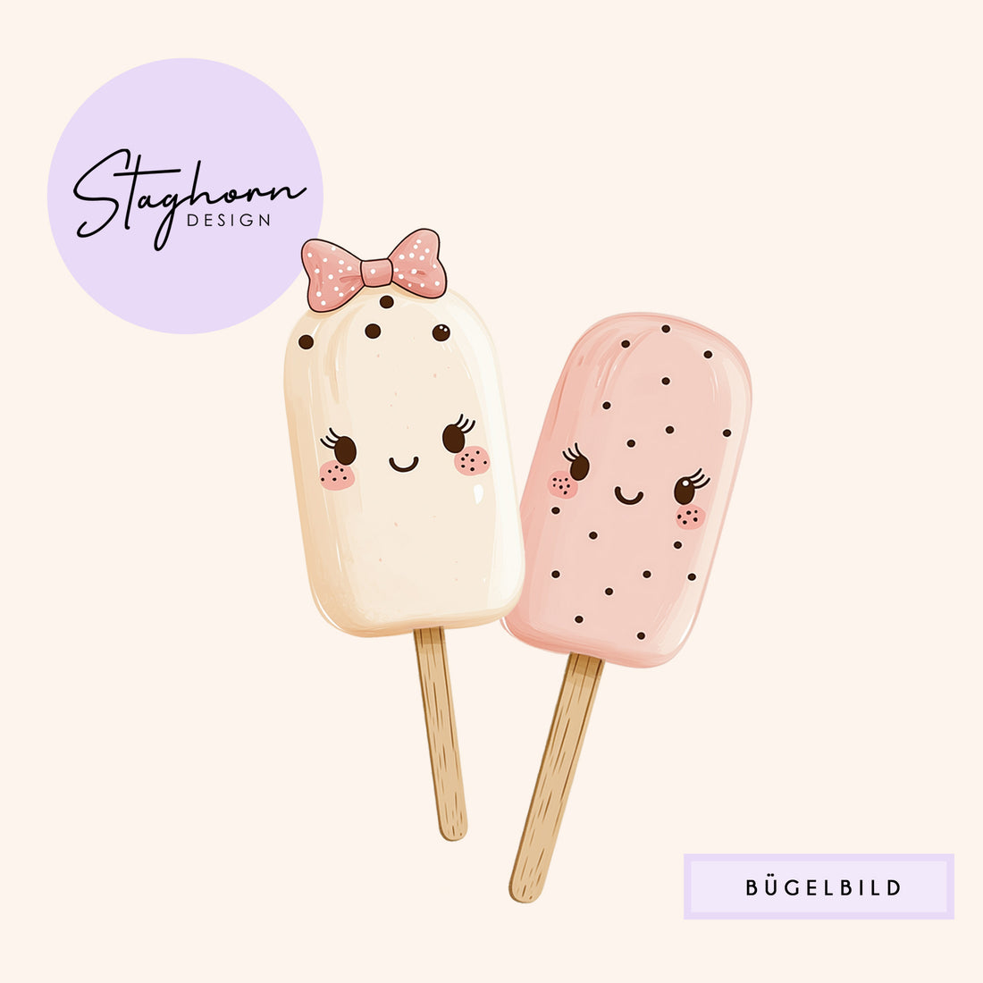 NEU!!! Bügelbild *Cutie Ice Cream* Staghorn exklusiv Eigenproduktion