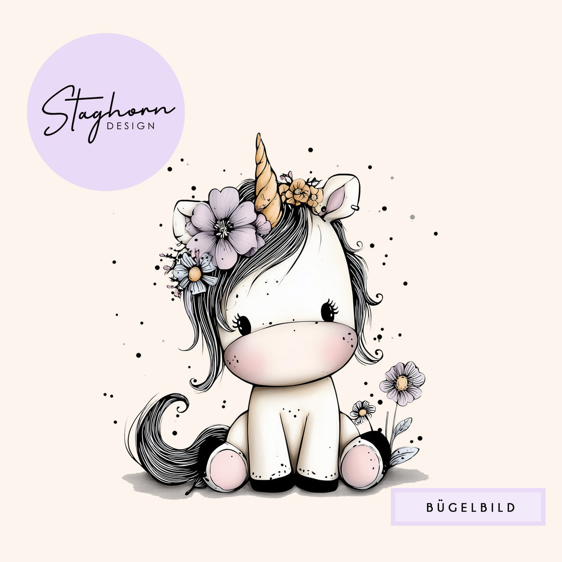 NEU!!! Bügelbild *Cutie Unicorns* Staghorn exklusiv Eigenproduktion
