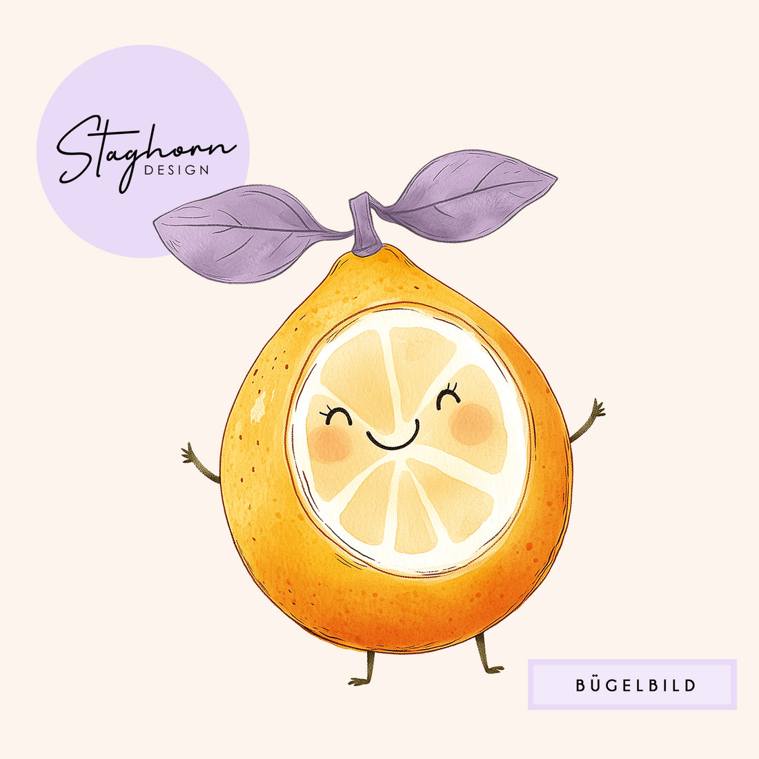 NEU!!! Bügelbild *Cutie Lemon l* Staghorn exklusiv Eigenproduktion