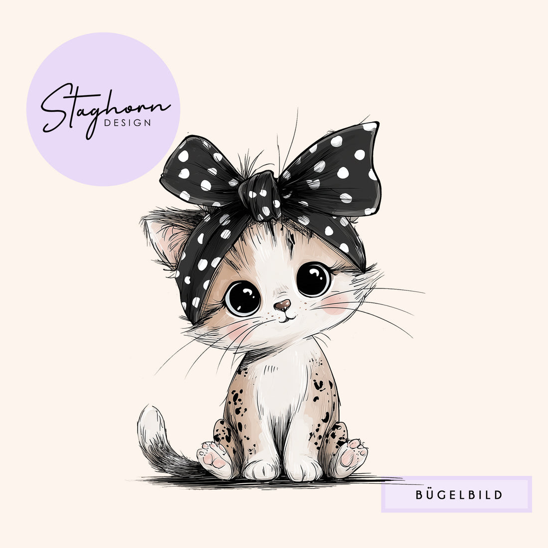 NEU!!! Bügelbild *Kitty Cat* Staghorn exklusiv Eigenproduktion