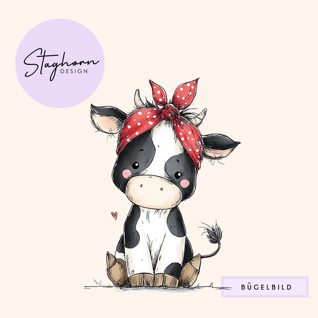 NEU!!! Bügelbild *Cutie Cow* Staghorn exklusiv Eigenproduktion